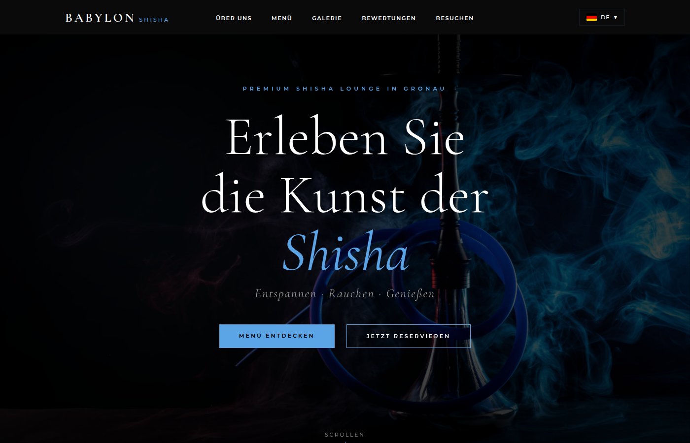 Website Babylon Shisha Lounge - Horeca