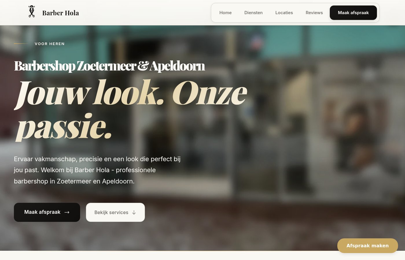 Website Barber Hola - Barbershop