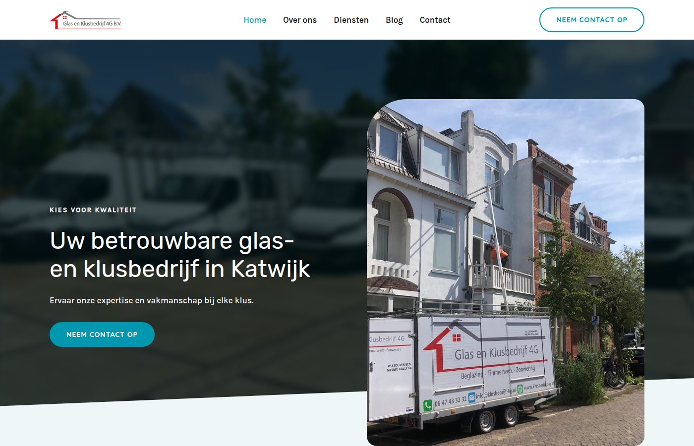 Website Glas- en Klusbedrijf 4G - Klusbedrijf