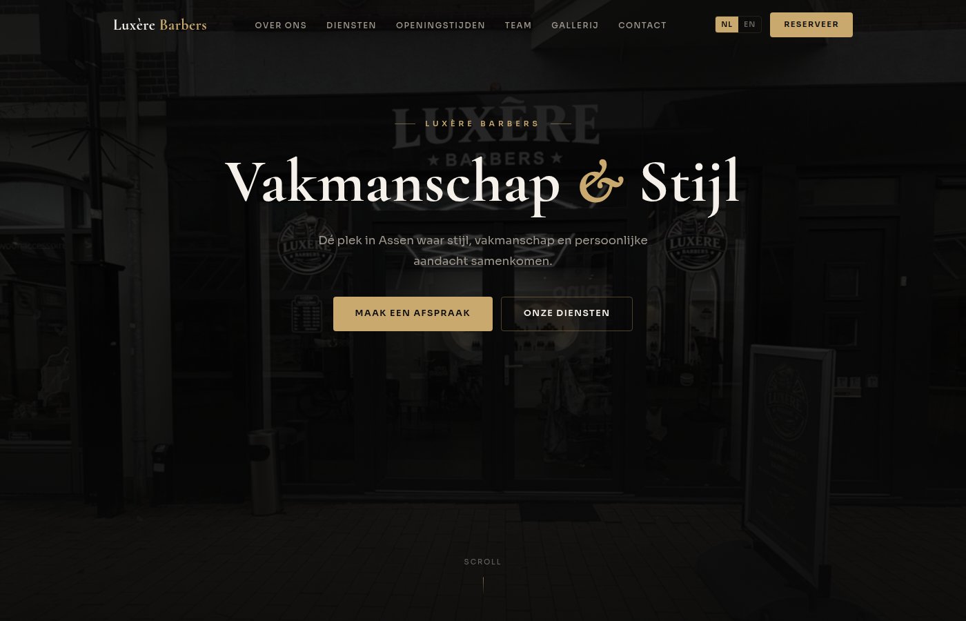 Website Luxère Barbers - Barbershop